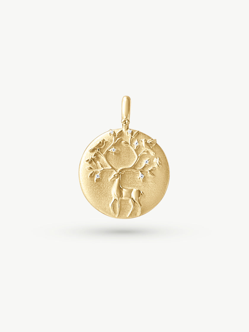 The Deer in Bloom Pendant