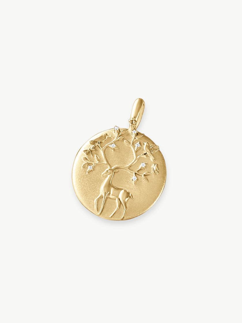The Deer in Bloom Pendant